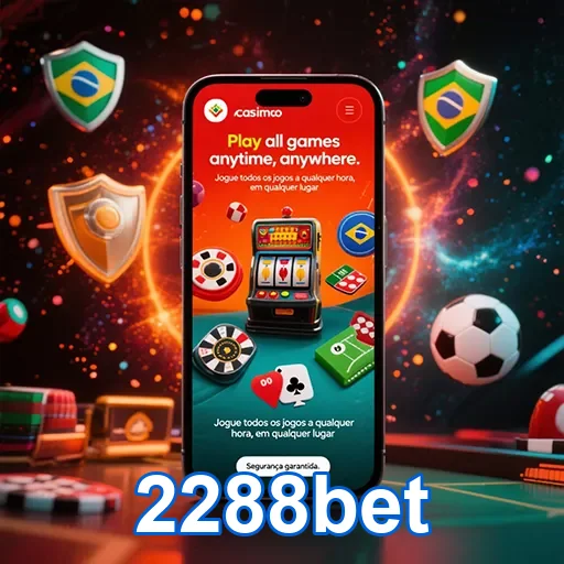 Imagem promocional do app 2288bet, destaque para o site 2288bet, com interface de apostas esportivas e jogos de cassino.