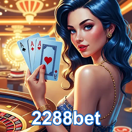 Imagem de cassino com o logo 2288bet, destaque para jogos de azar e apostas no site 2288bet